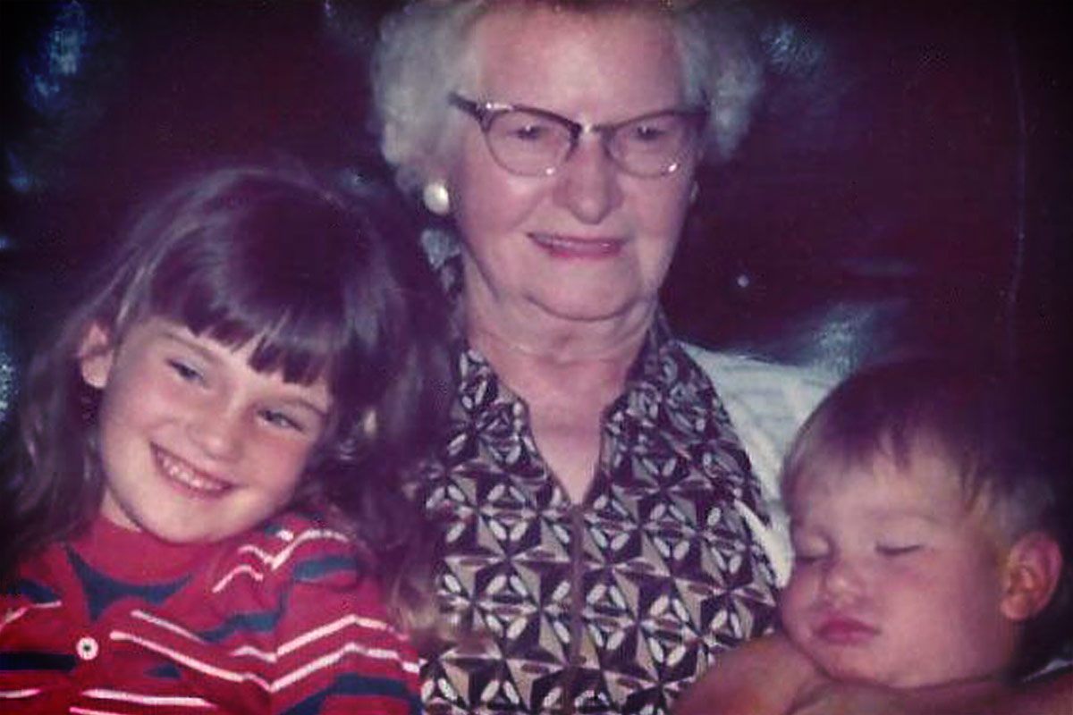 Lumina Salter, pictured here with her great grandchildren Sheri and Bret circa 1975.