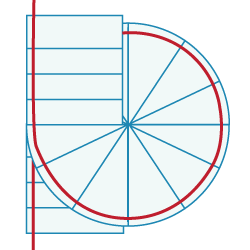 L Shaped 90-degree stair lift