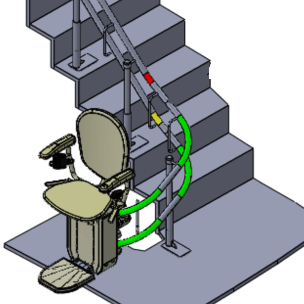 Curved Stair Lift 180 degree turn